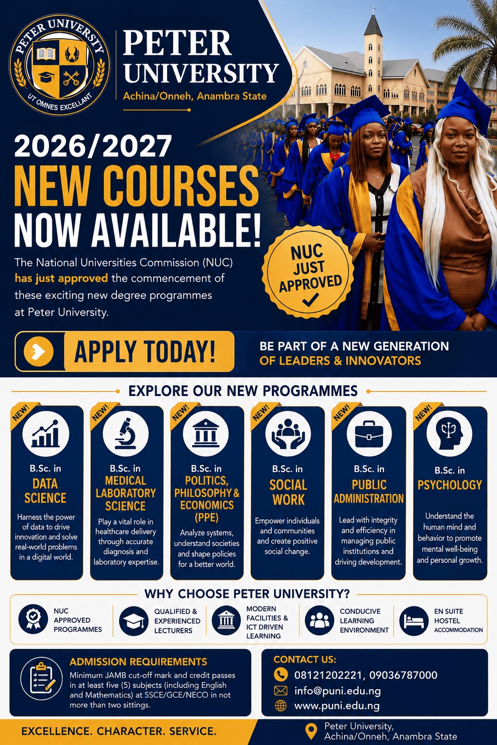New NUC-approved courses